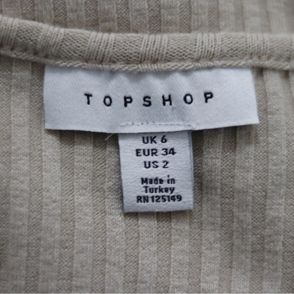 2 FOR $30 Beige Topshop long sleeve shirt - Picture 3 of 5